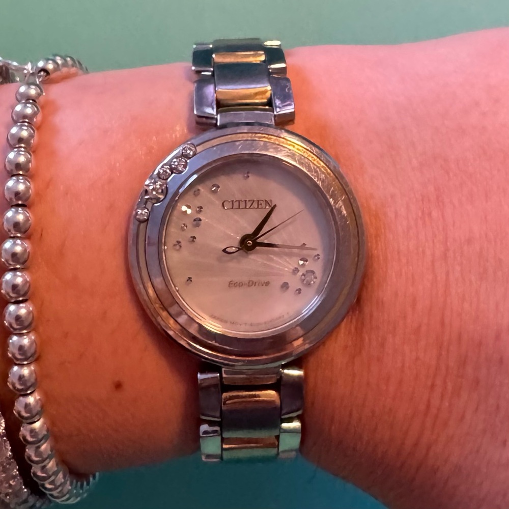 Citizen Silver Women's Eco-Drive Watch with Genuine Diamonds.